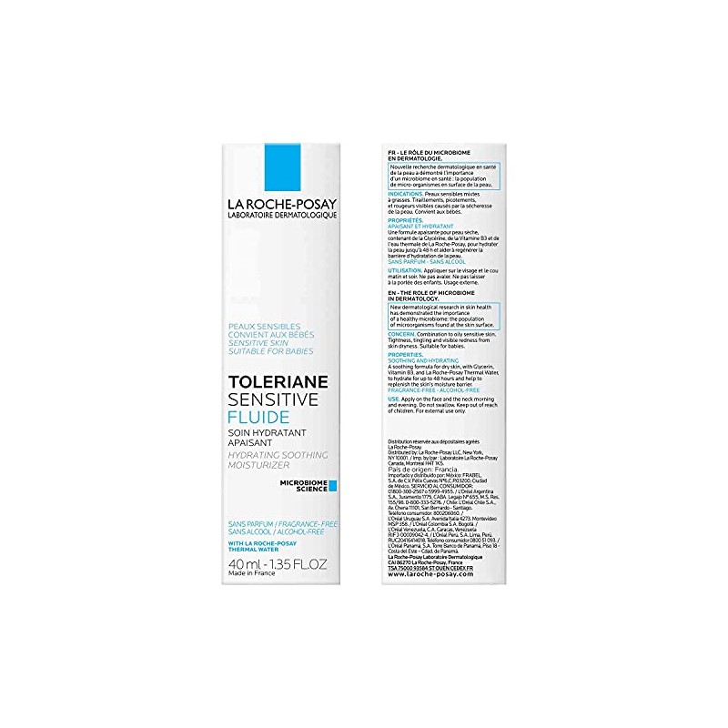 La Roche-Posay Toleriane Sensitive Fluide Protective Moisturizer, Oil-Free, 1.35 Fl.