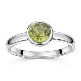 MATERIA by Matthias Wagner Gemstone Ring 925 Silver Faceted for Women in Various Sizes, Gemstone, Peridot