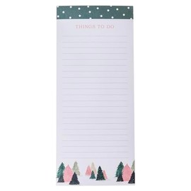 Graphique Trees Holiday Magnetic Notepad, 100 Tear-Away Sheets for Grocery, Shopping & To-Do Lists, Christmas Writing Pad for Fridge, Kitchen, Office, Fun Gift
