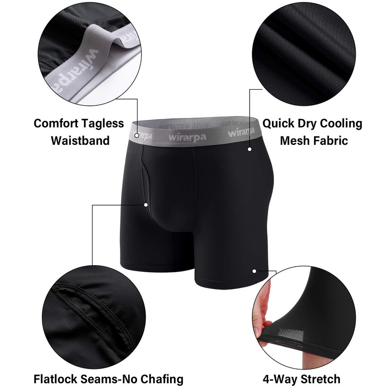 wirarpa Men's Mesh Breathable Boxer Briefs Cool Breeze Men's Underwear
