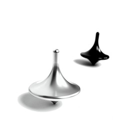 SuperEE High-quality metal spinning top made of solid aluminium design (titanium silver L)