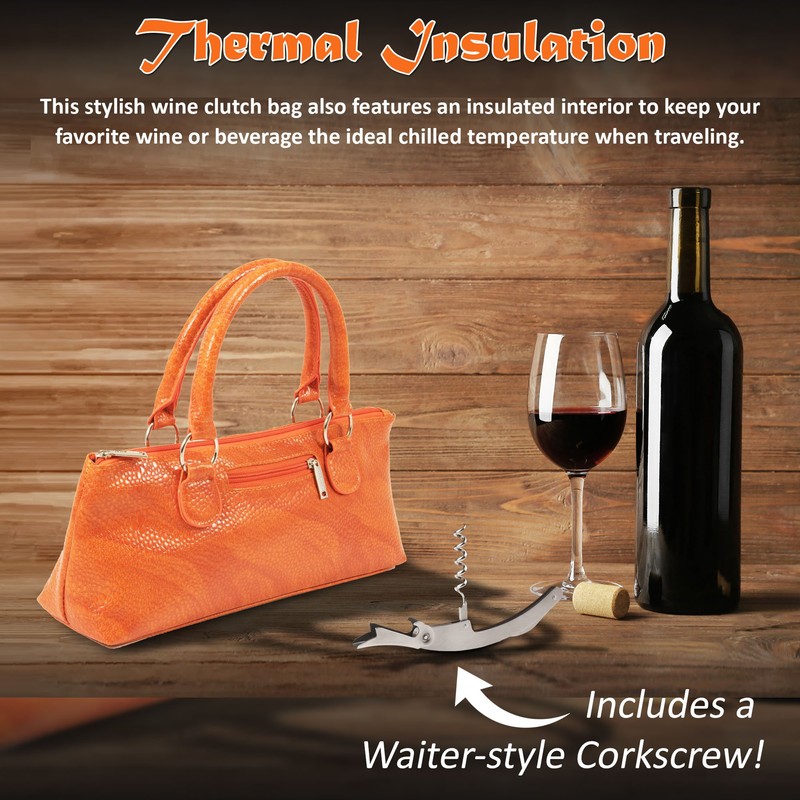 Primeware Serpentes Wine Clutch, Orange