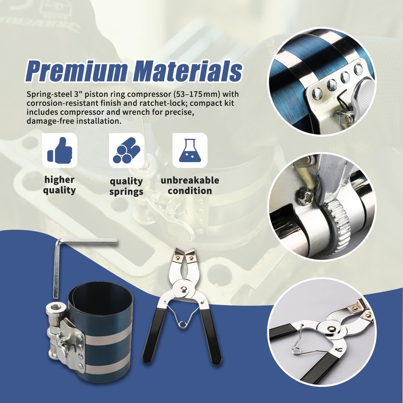 RETEPIF 3 Inch Piston Ring Compressor Tool Car Engine Piston