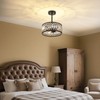 3-Light Crystal Ceiling Light, Black Semi Flush Mount Ceiling Lighting