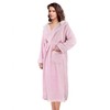 Women's Plush Fleece Long Robe with Hood, Warm Comfy Fluffy