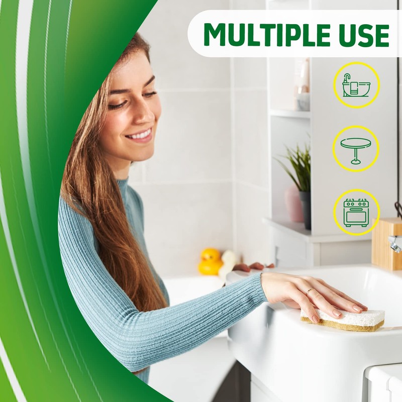 DimBull Biodegradable Natural Cleaning Sponge - Compostable Cellulose & Coconut