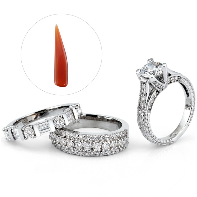 VILLFUL 3pcs Agate Jewelry Polishing Tool Set Gold Silver Ring