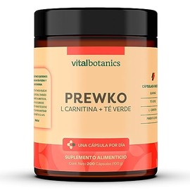 Pre Workout con L Carnitina + Guarana + Te verde + Cayena. 200 capsulas [6 meses]. VitalBotanics. Suplemento Multivitamínico para Deportistas