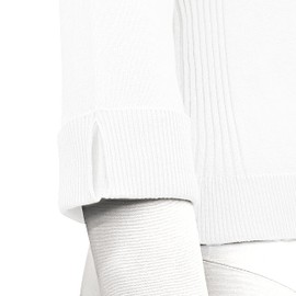 YEMAK Women's Crop Cardigan Sweater – 3/4 Sleeve Open Front Classic Basic Knit Bolero Cropped Soft Lightweight Knitted Top MK3558-WHT-L White