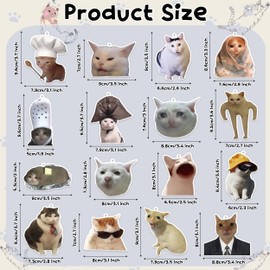 DSjuedui Funny Cat Print Car Accessories - 16 Meme Hanging Air Fresheners