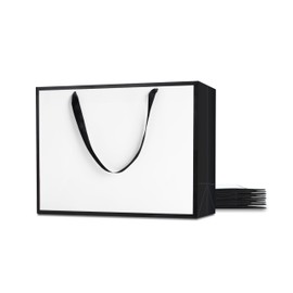 YUEYANG Gift Bags Large,10Pcs 16"x12"x16"Extra Large Black and White Gift Bags Bulk, Thick Paper Gift Bags for Shopping,Party,Birthday,Wedding,Retail