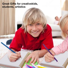 Yoment 5.5" x 8.5" Sketch Book Small Sketchbook for Drawing 100 Sheets Hardcover Spiral Sketch Pad for Kids(68lb/100gsm) Art Sketchbook Drawing Blank Paper Book for Beginner Artist with Pencil Pink