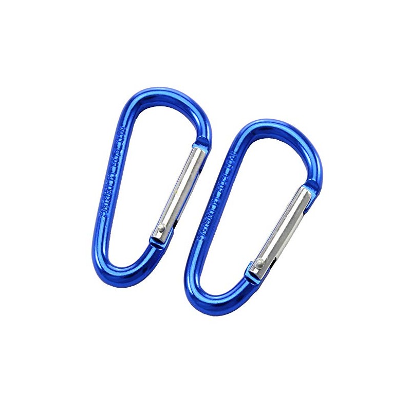 10 Aluminium Carabiner Hooks 60 x 6 mm Blue Fire