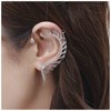 Yheakne Vintage Crystal Wing Cuff Wrap Earrings Silver Cz Angel