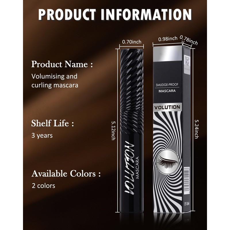 Brown Mascara for Eyelashes,Volumizing Tube Mascara for Older Women 60