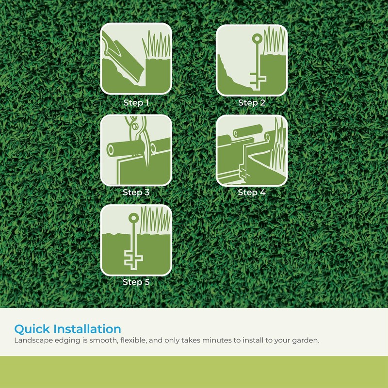 Suncast Plastic Landscape Edging Roll with Double Ridge Design, Flexible