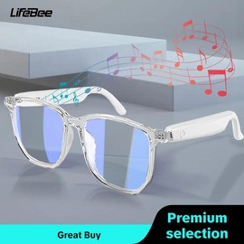 Smart Glasses, Smart Glasses with Anti-blue Light Eyeglass Lens, Wireless Voice Assistant Reading Sunglasses, Eyewear Glasses, Bluetooth-compatible Smart Glasses for Men & Women