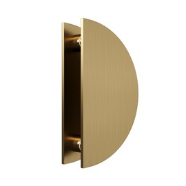 HMXBTO Half-Round Pull Handle, Double-Sided Heavy-Duty Aluminum Push-Pull Handle, Commercial-Grade Glass Door Handle, Barn Door Handle, for Wooden Doors(Gold, Dia 7.9in)