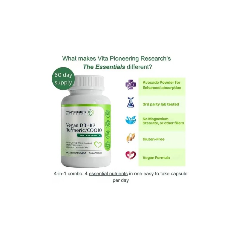 Vita Pioneering Vitamina D3 2000 Iu K2 Con Cúrcuma Y
