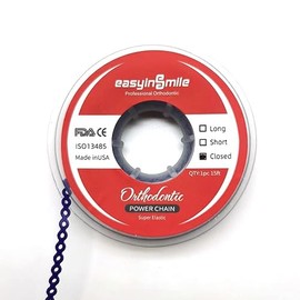 Dental Orthodontic Ultra Elastic Rubber Power Chain Braces Bands Short/Long/Close (Close, Purple)