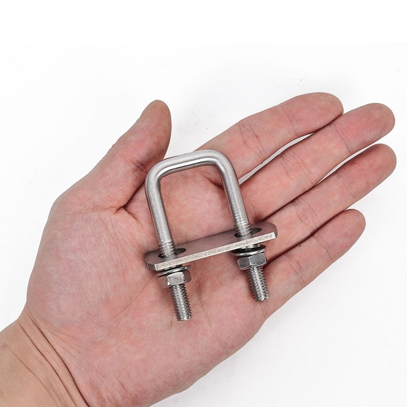 SRZTXU 4 Sets M8 Square U-Bolts,u-Bolts 1 inch Wide,304 Stainless
