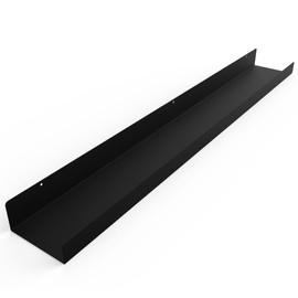 DIY CARTEL Made in USA Floating Metal Wall Shelf Picture Ledge - USA Manufactured Steel - Industrial Heavy Duty Modern Farmhouse Rustic Designed Shelf (36in Black)