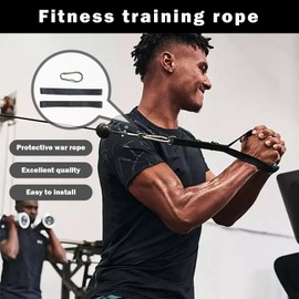 Fitness Battle Rope,Non-Slip Reinforced Nylon Straps Rope Holder Fitness Strap Kit - Portable Fitness Training Kit Tension Rope Fitness Equipment for Home Gym