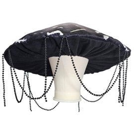 Dreamstall Mushroom Hat Costume Cosplay Accessory Party Hat Cap, Oversized with Wired Brim (Black)