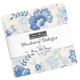 Moda Blueberry Delight Mini Charm Squares Fabric by Bunny Hill Designs Quilting Sewing Craft