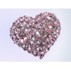 Alilang Crystal Rhinestone Valentine Heart Love Brooch Pin, Pink