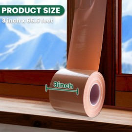 Window Sealing Tape, Window AC Insulation Air Conditioner Seal Around Frame, 3 inch X 65.5 FT, Blocker for Cold Heat Air, Waterproof Tape for Repair, Heavy Duty No Residue