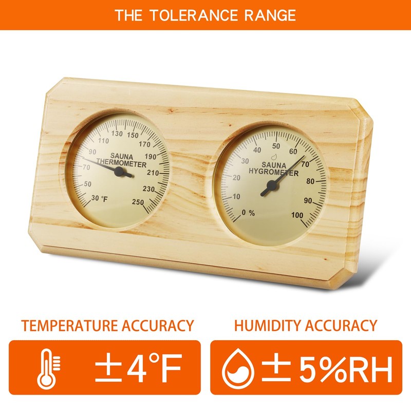 Foxyoo Sauna Thermometer - Sauna Accessories for Sauna Room,℉ Horizontall