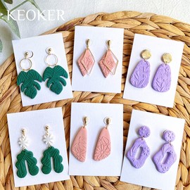 Keoker Polymer Clay Texture Sheets, Clay Texture Mat for Making Earrings Jewerly, Polymer Clay Earrings Tools (All-3 pcs)