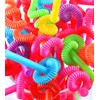 Perfect Stix Flexible , Bendy Straws Unwrapped Neon Assorted, 100