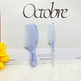 Small Cute Hair Comb,2 Piece Mini Hair Comb Set For Girls Boys Kids Fine Tooth Rat Tail Comb Portable Anti-Static Plastic Hairdressing Comb Hair Combs Gift For Wet And Dry (Blue)