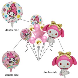 10Pcs Cute Anime Party Decoration Balloons,Aluminum Film Material Double Sided Balloons,Anime Theme Party Supplies,Kawaii Birthday Party Ballons (LD-01)