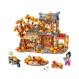 Toymart Autumn House Mini Building Blocks Set – 962 Pieces Fall Cottage Scene with Tree, Pumpkins, Market Stalls, Figures – Educational DIY Model Kit for Teens & Adults