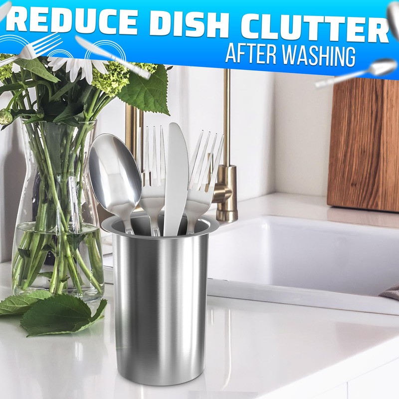 Countertop Utensil Holder Stainless Steel - 5.5 x 4.5" Stainless