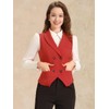 Allegra K Women's Sleeveless Suit Vest, Elegant, Double Breasted, red