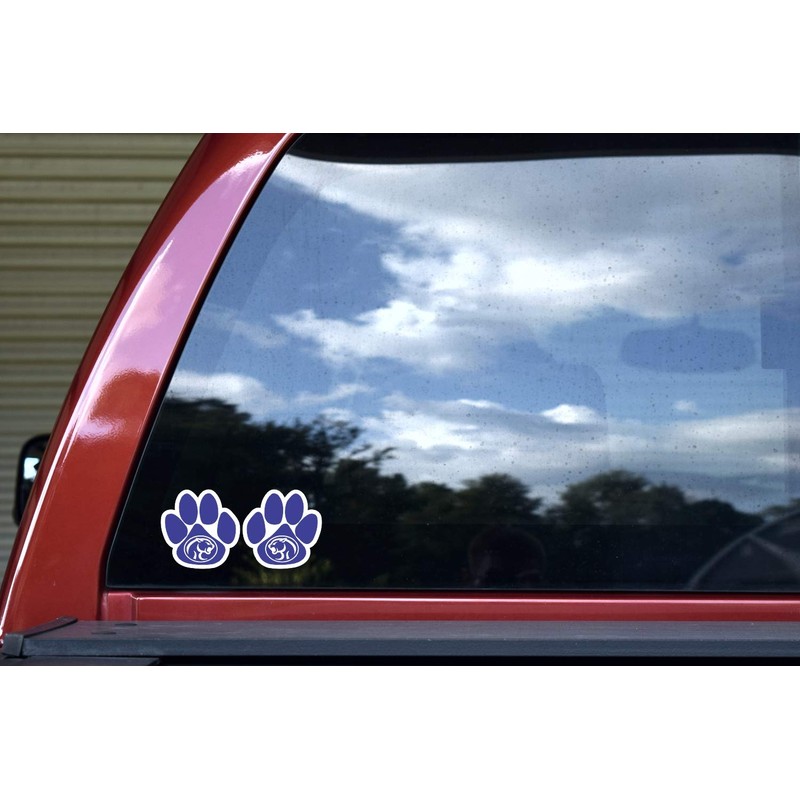 StickerTalk Mirrored Paw Prints with Cougar Mascots Vinyl Stickers, 2.75