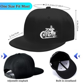 FACITE Snapback Hats for Men Skull Skeleton Hat Flat Bill Hats for Men Fitted Hat Flat Brim Black Baseball Caps for Men Motorcycle Trucker Hats for Men Cool Hip Hop Hats Skateboard Accessories Gift