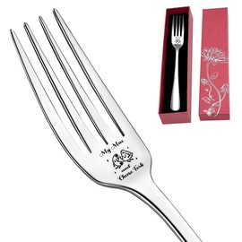 QIUHGZJX My Mac and Cheese Fork Funny Engraved Stainless Steel Fork, Gifts for Pasta Cheese Lovers and Foodies Men Women Friend Kids Birthday Thanksgiving Christmas Valentines Gift