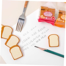 FUNOMOCYA 16 Pieces Cute Toast Bread Erasers Portable Food Erasers for Office and School Cartoon Model Erasers Decorative Pencil Erasers Original Party Gifts