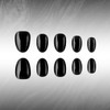 Black Press on Nails Short Oval Fake Nails Solid Color