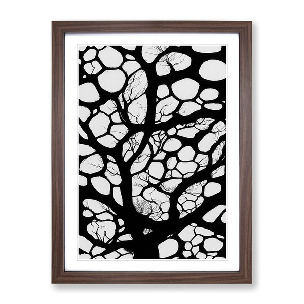 A Monochrome Tree No.6 Framed Print for Living Room Bedroom