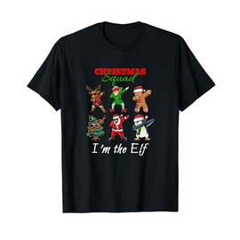 Matching Family Christmas Squad I'm the Elf | Xmas Elves PJ T-Shirt, black