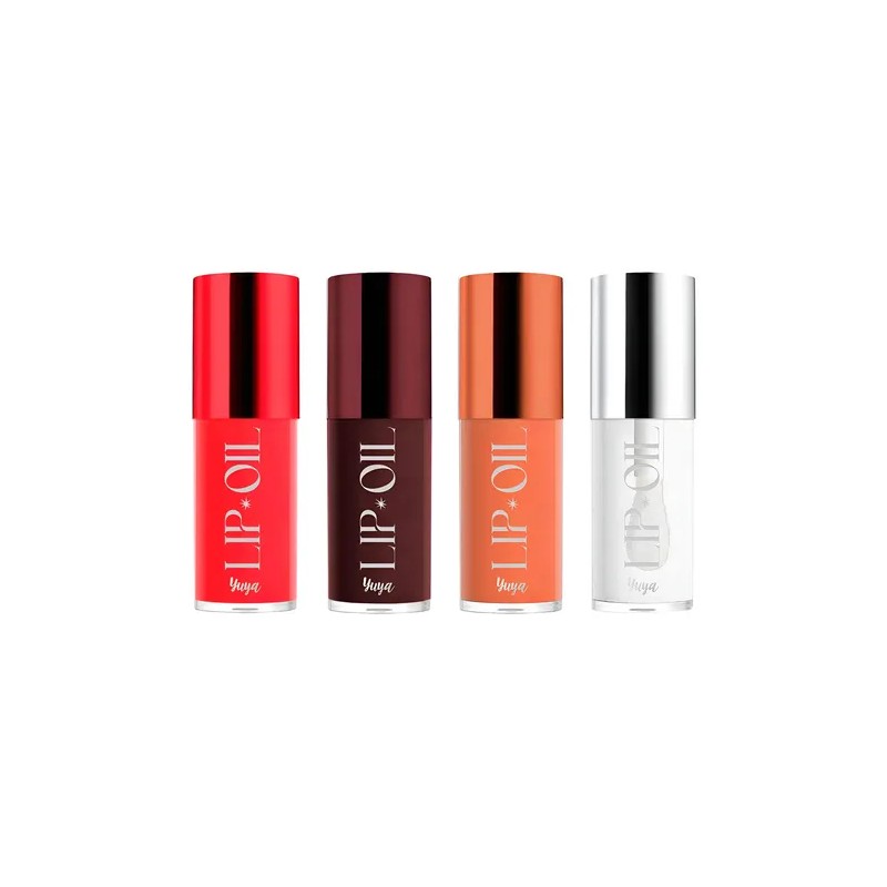 Yuya Lip Oil Brillo Labial Hidratante Natural Set 4 Pzas