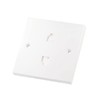 Selectric Square NLGRJ11/2 - White 2-Gang RJ11 Socket with Shutter for Ethernet and Data Connection