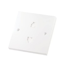 Selectric Square NLGRJ11/2 - White 2-Gang RJ11 Socket with Shutter for Ethernet and Data Connection