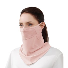 Alexis Leroy Unisex Sun Mask, Wind Protection Face Veil with Ear Loops, Portable UV Protective Mask, Invisible for Commuter and City Cycling, Net Pink, Unit size